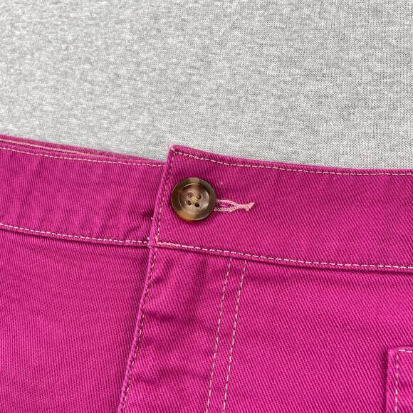 Old Navy Denim Utility Mini Skirt Womens 16 Magenta Pink 100% Cotton Pockets - Picture 9 of 10